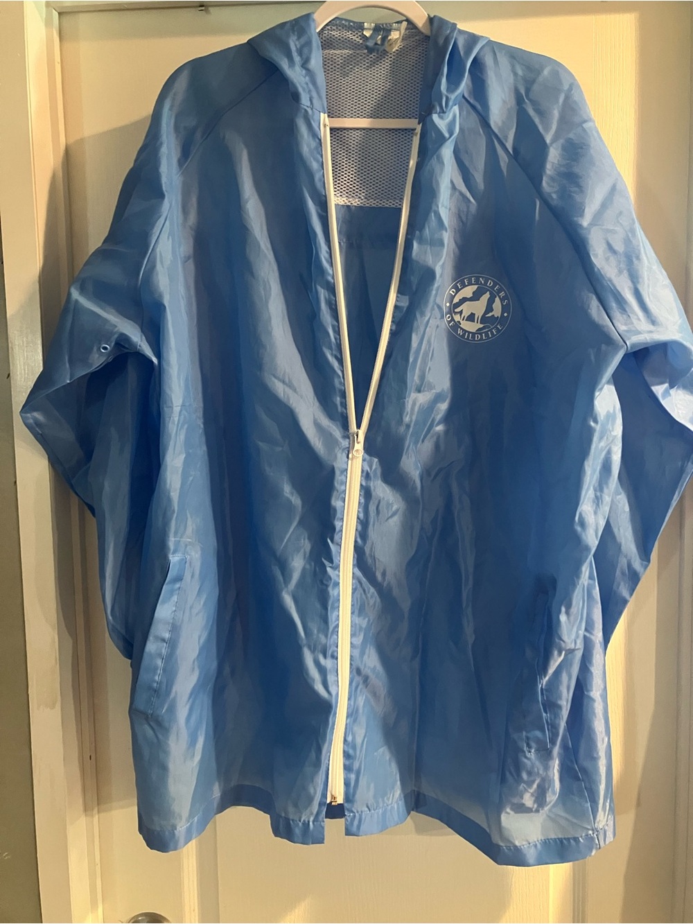 Lightweight Blue Hooded Rain Jacket -